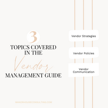 Load image into Gallery viewer, Vendor Management Guide for Wedding Venues
