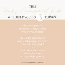 Load image into Gallery viewer, Vendor Management Guide for Wedding Venues