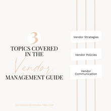 Load image into Gallery viewer, Vendor Management Guide for Wedding Venues
